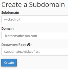 Make a subdomain